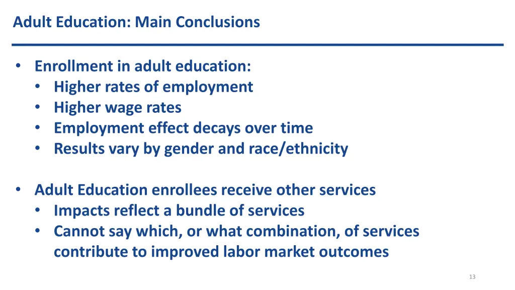 adult education main conclusions