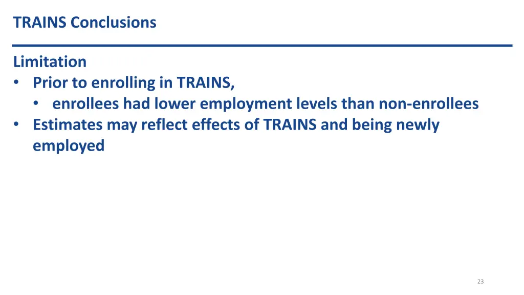 trains conclusions 1