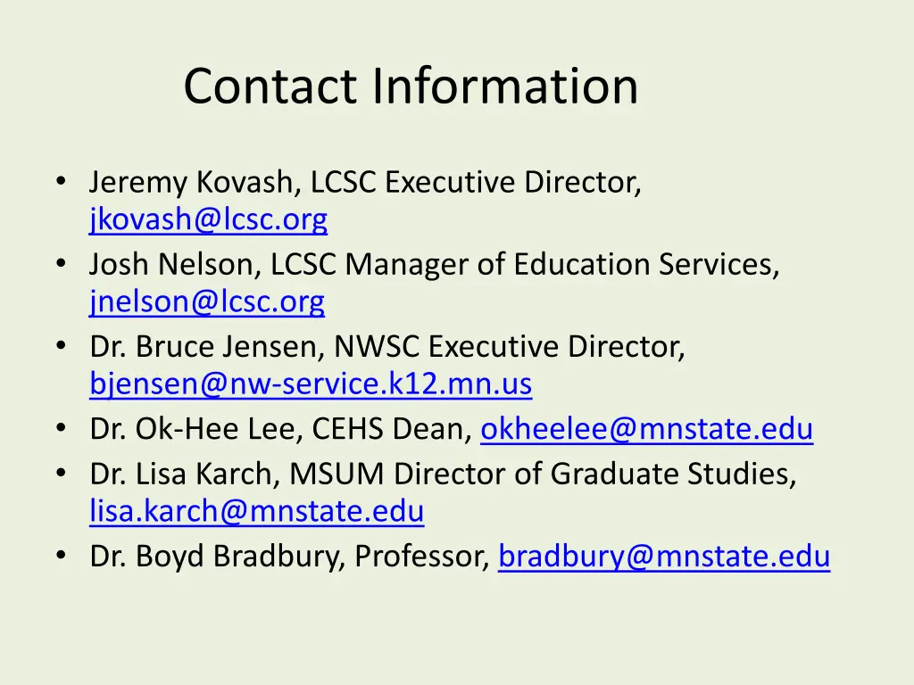 contact information