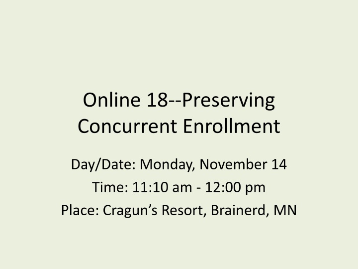 online 18 preserving concurrent enrollment