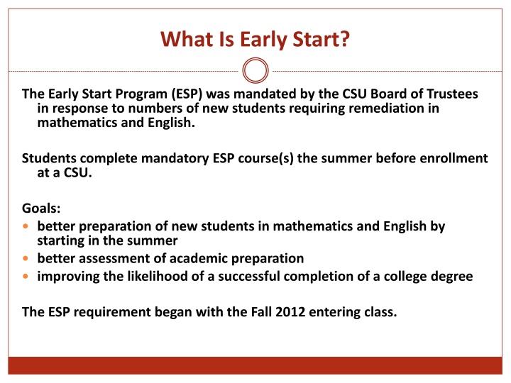 what is early start