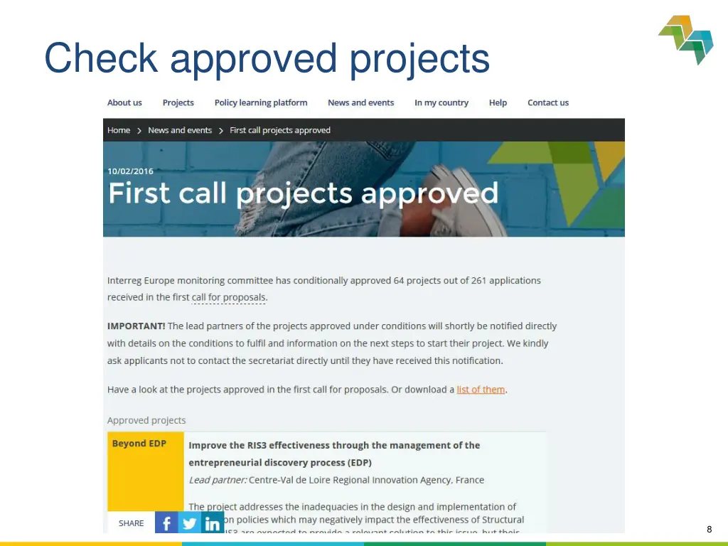 check approved projects