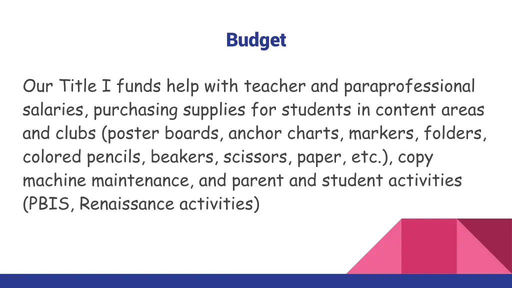 budget