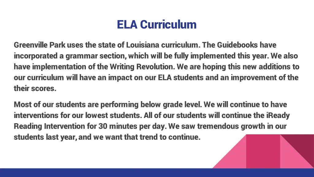 ela curriculum