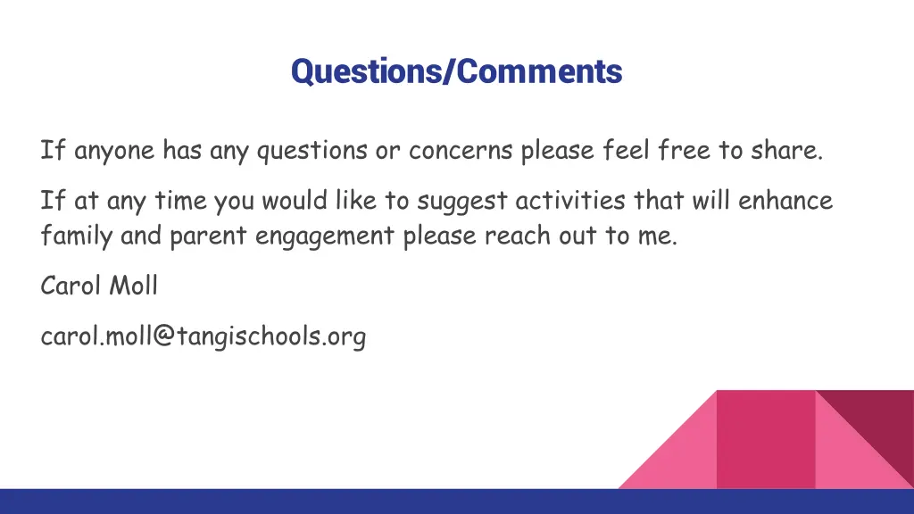 questions comments