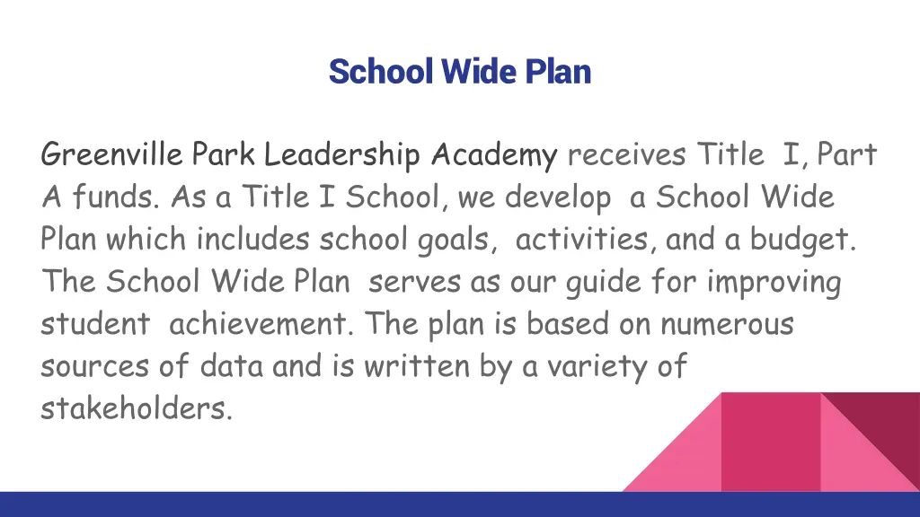 school wide plan