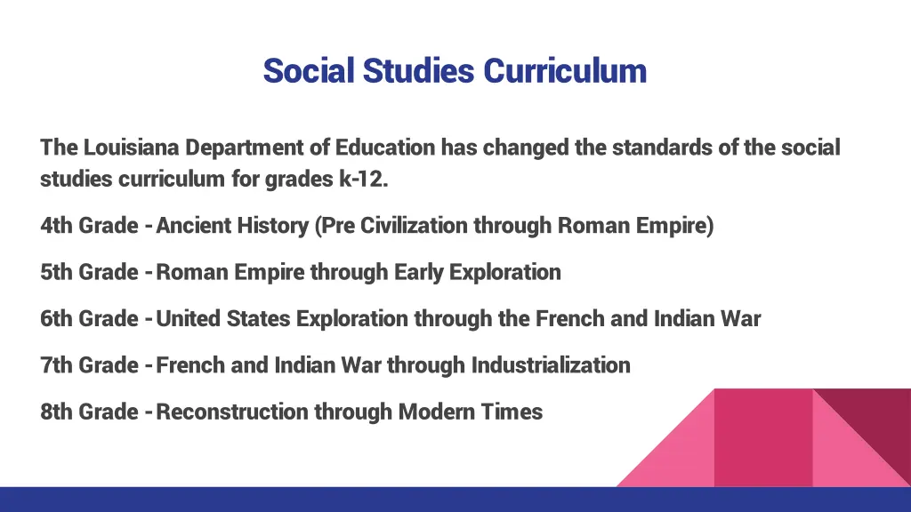 social studies curriculum