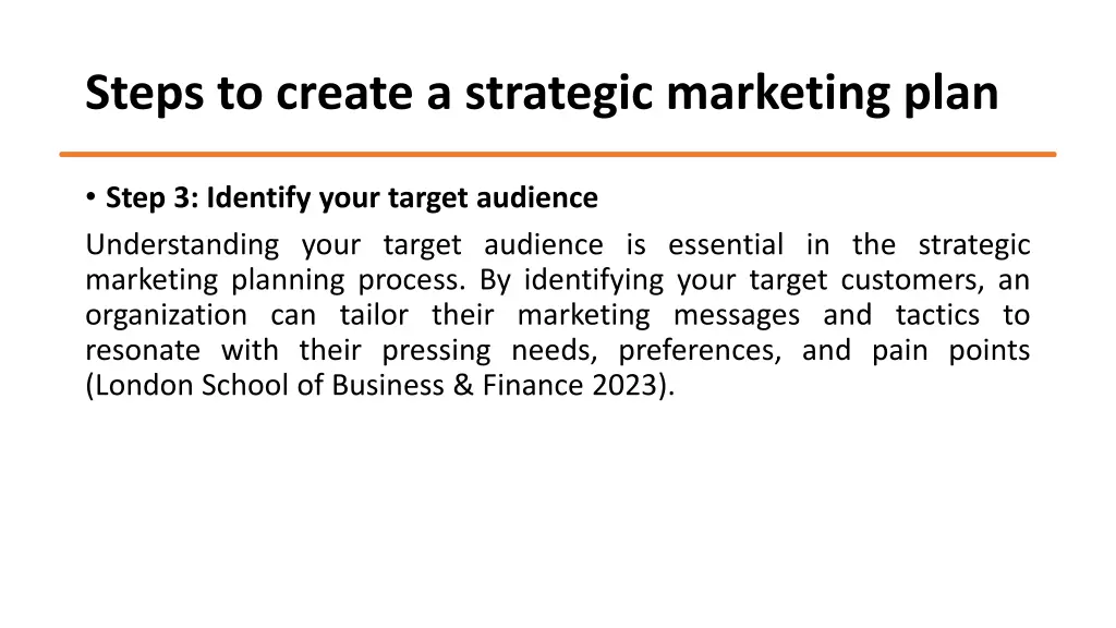 steps to create a strategic marketing plan 1