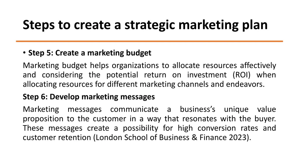 steps to create a strategic marketing plan 3