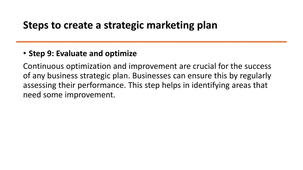steps to create a strategic marketing plan 5