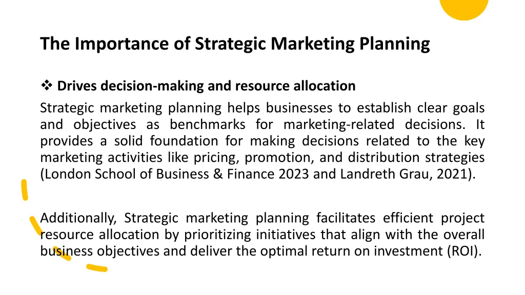 the importance of strategic marketing planning