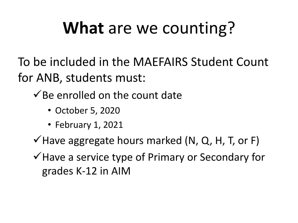 what are we counting