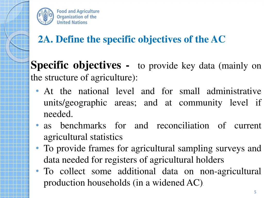 2a define the specific objectives of theac
