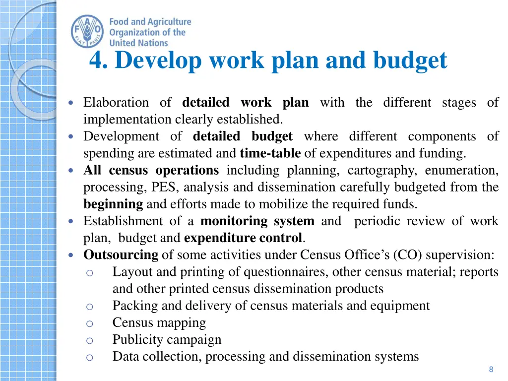 4 develop work plan and budget