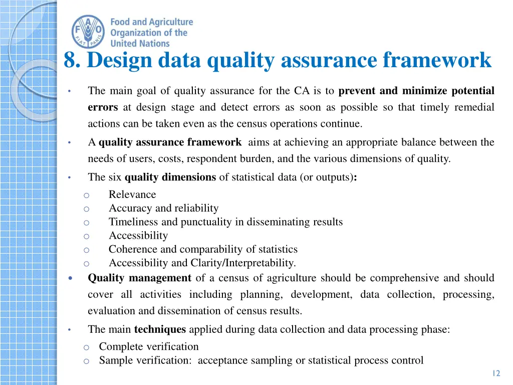 8 design data quality assurance framework