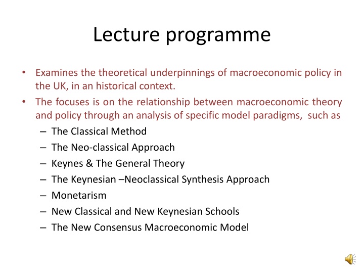 lecture programme