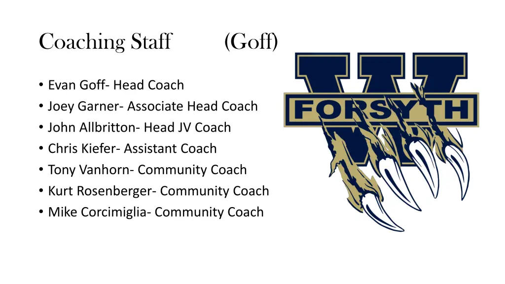 coaching staff goff