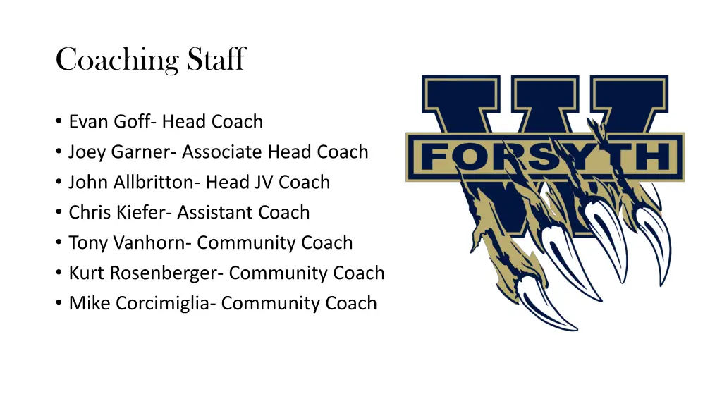 coaching staff