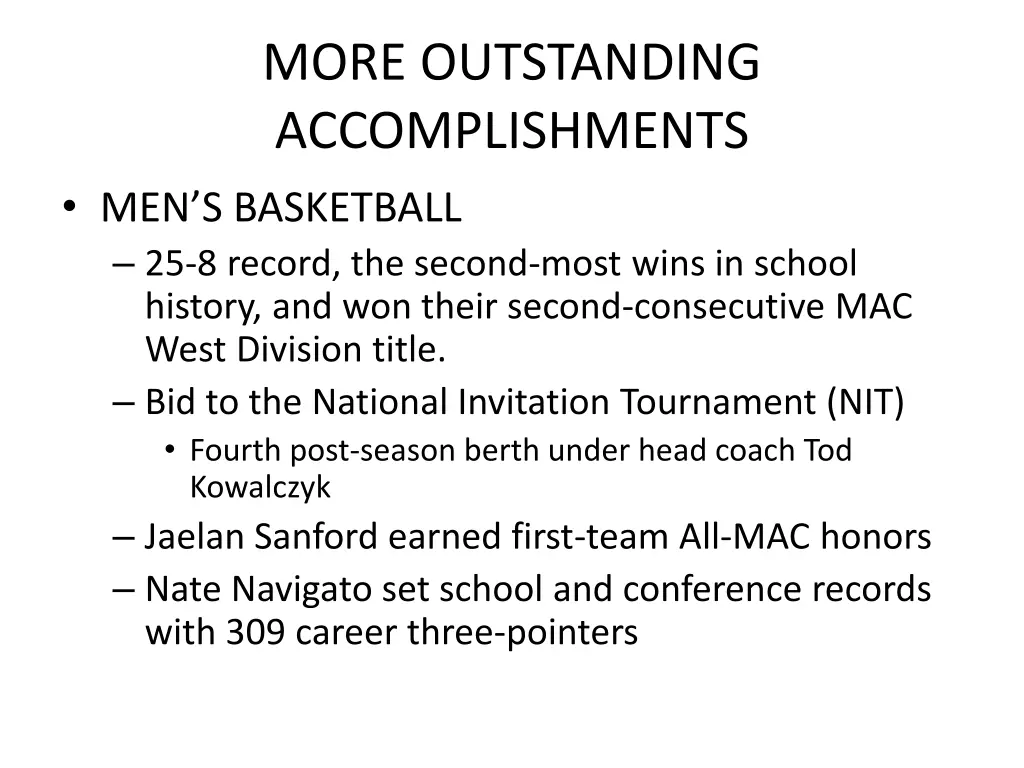 more outstanding accomplishments men s basketball