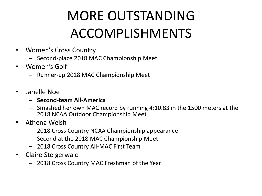 more outstanding accomplishments