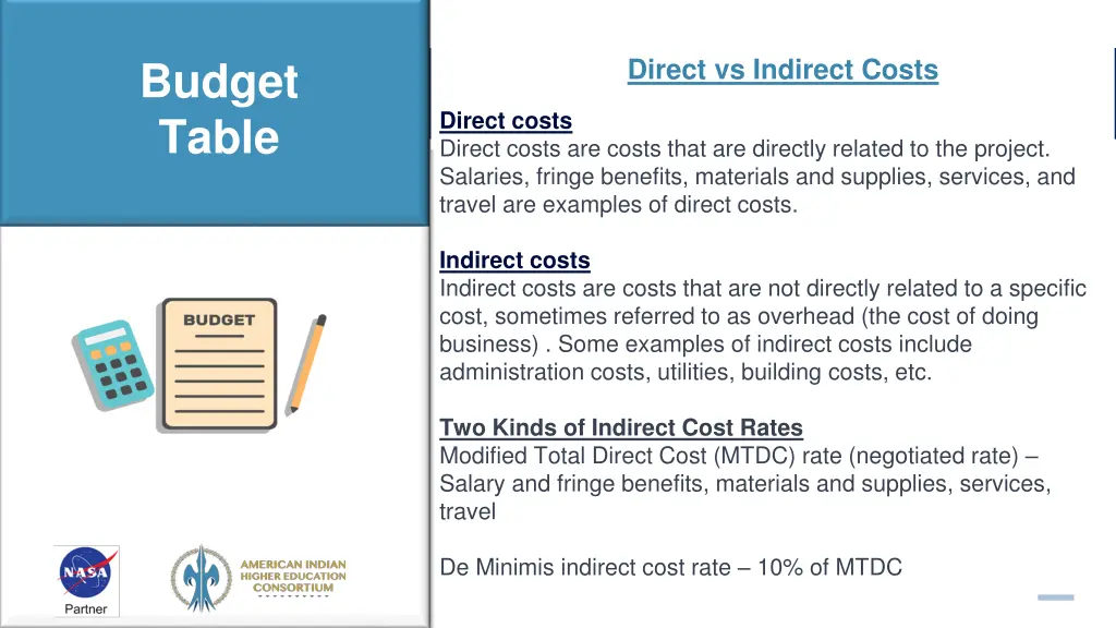 direct vs indirect costs