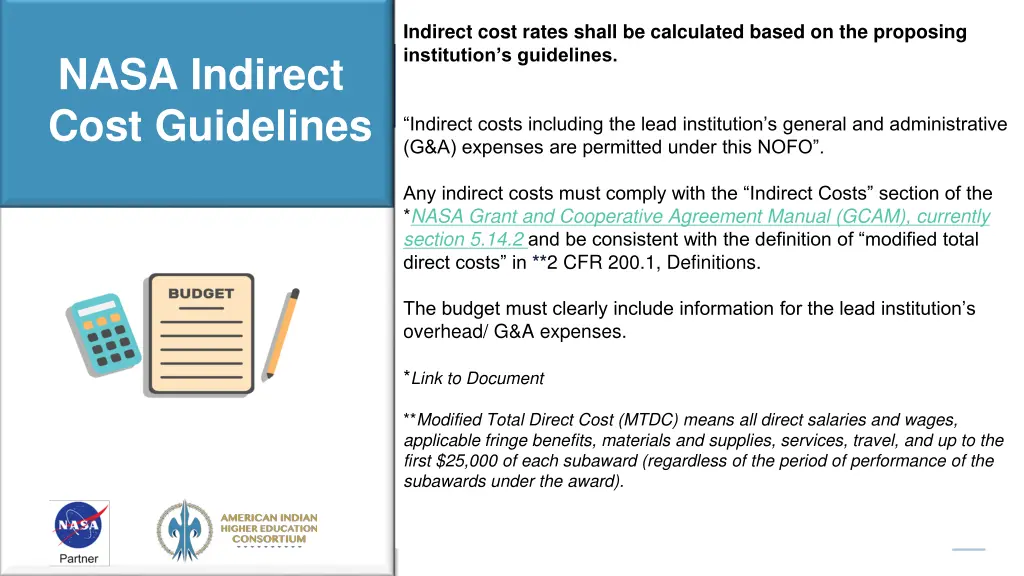 indirect cost rates shall be calculated based