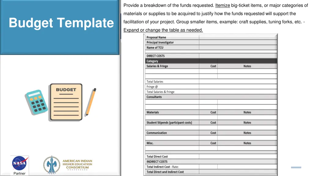 provide a breakdown of the funds requested