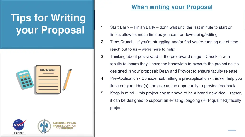 when writing your proposal