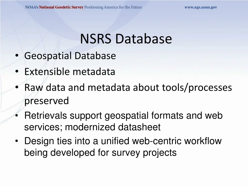 nsrs database