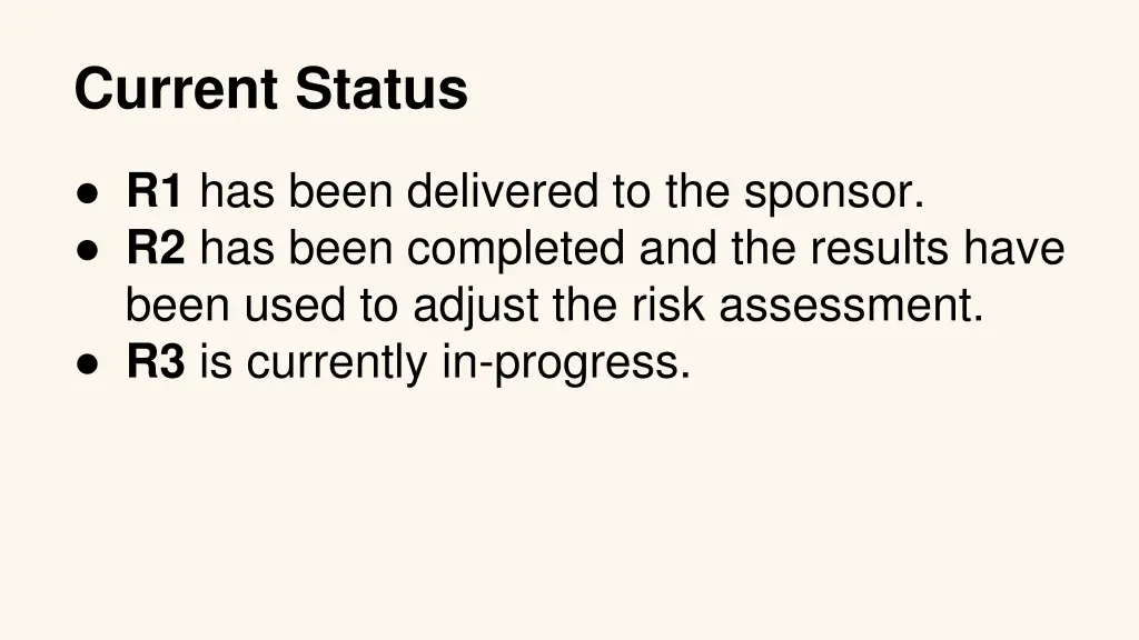 current status