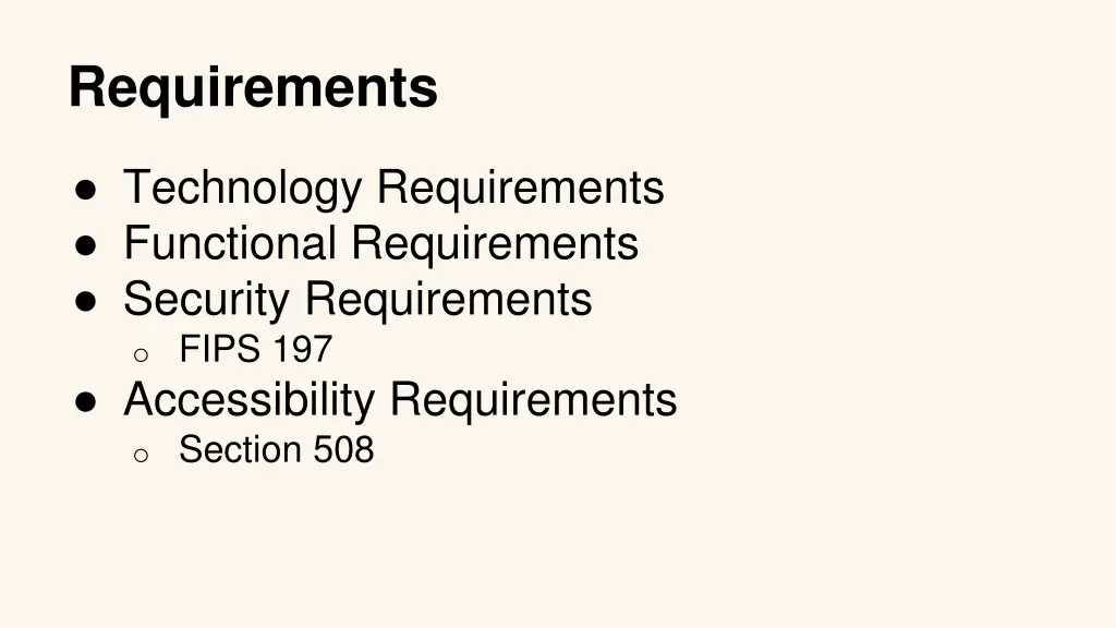 requirements