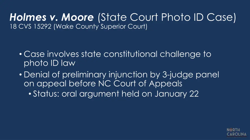 holmes v moore state court photo id case