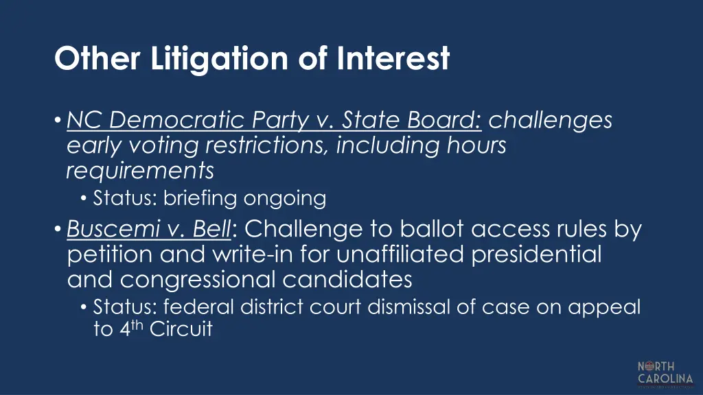 other litigation of interest