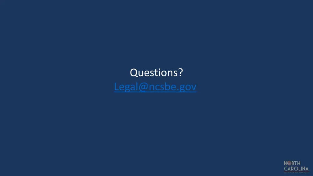 questions legal@ncsbe gov