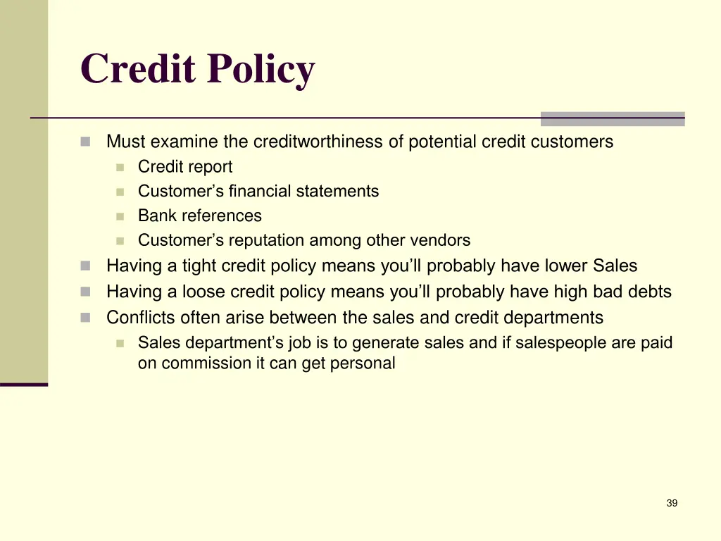 credit policy