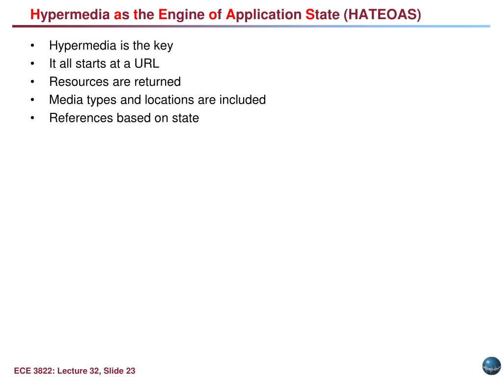 hypermedia as the engine of application state