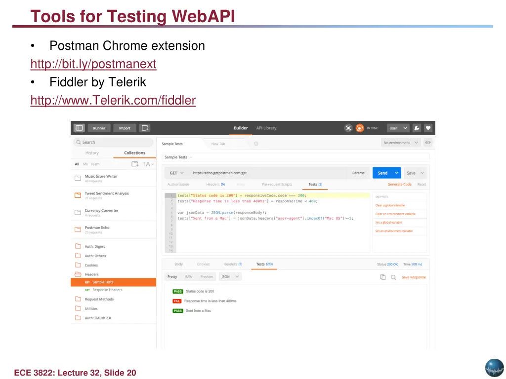 tools for testing webapi