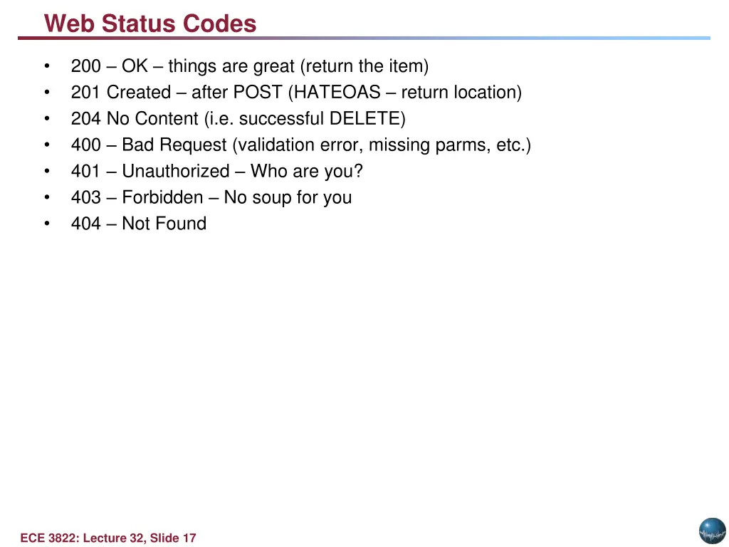 web status codes