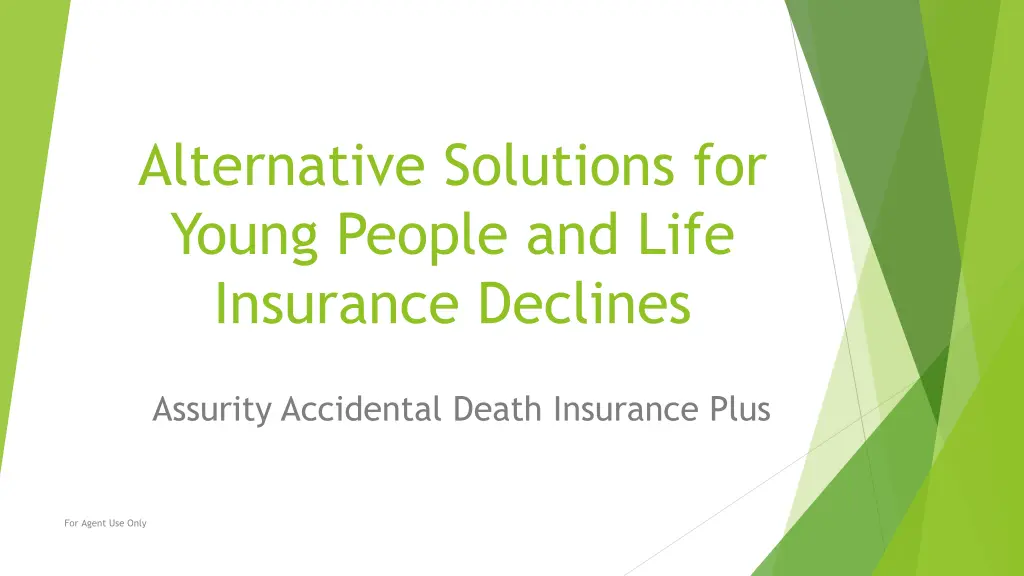 alternative solutions for young people and life