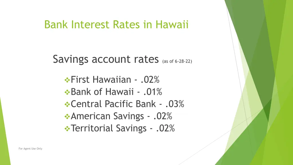 bank interest rates in hawaii