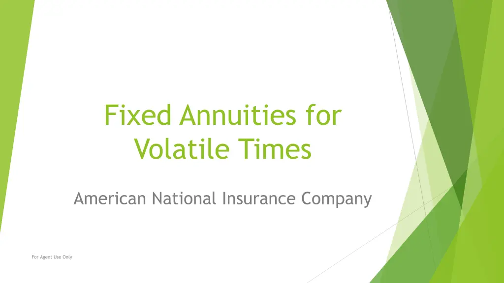 fixed annuities for volatile times