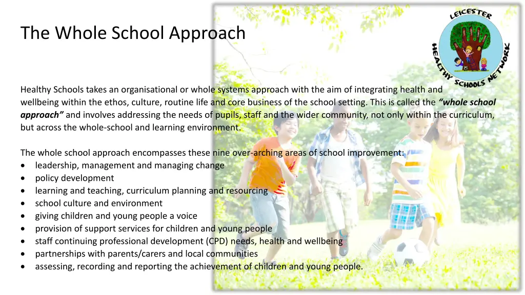 the whole school approach