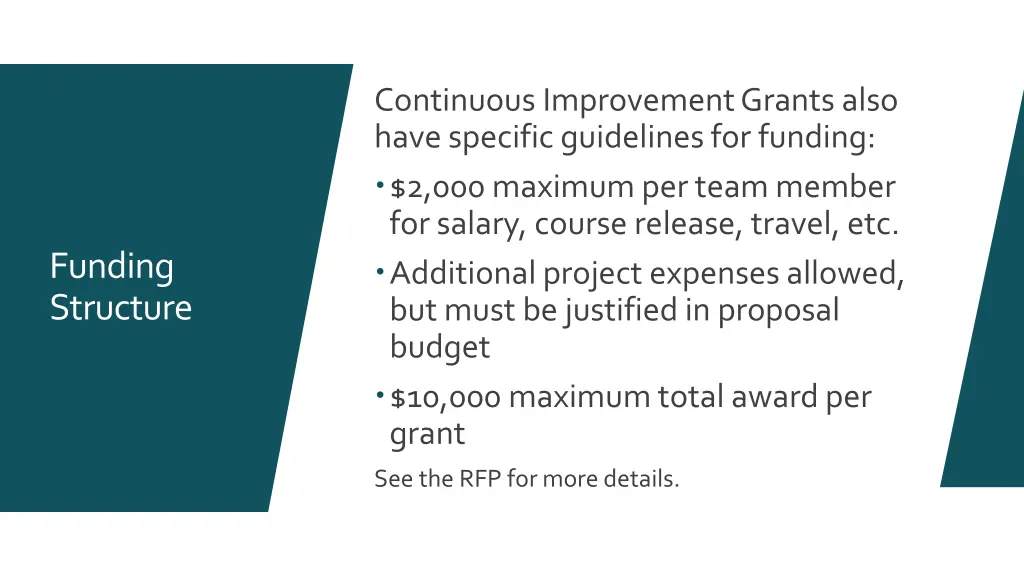 continuous improvement grants also have specific