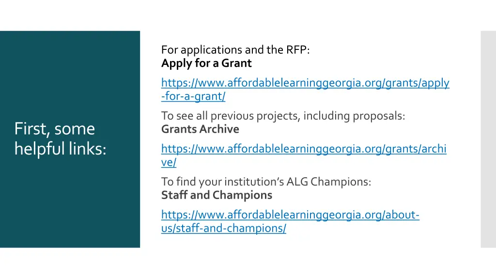 for applications and the rfp apply for a grant