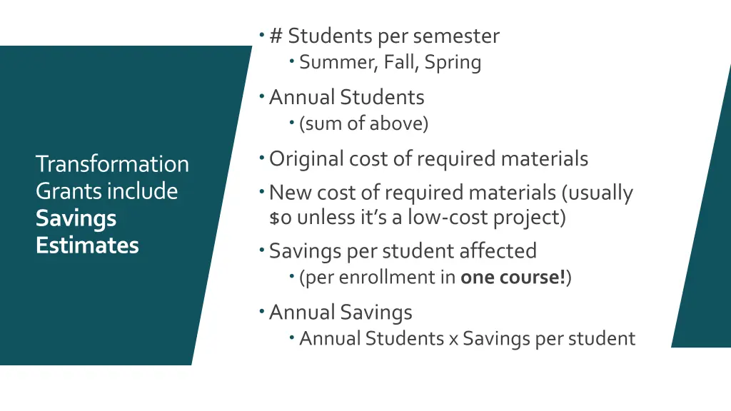 students per semester summer fall spring annual