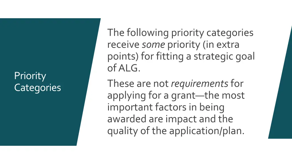 the following priority categories receive some