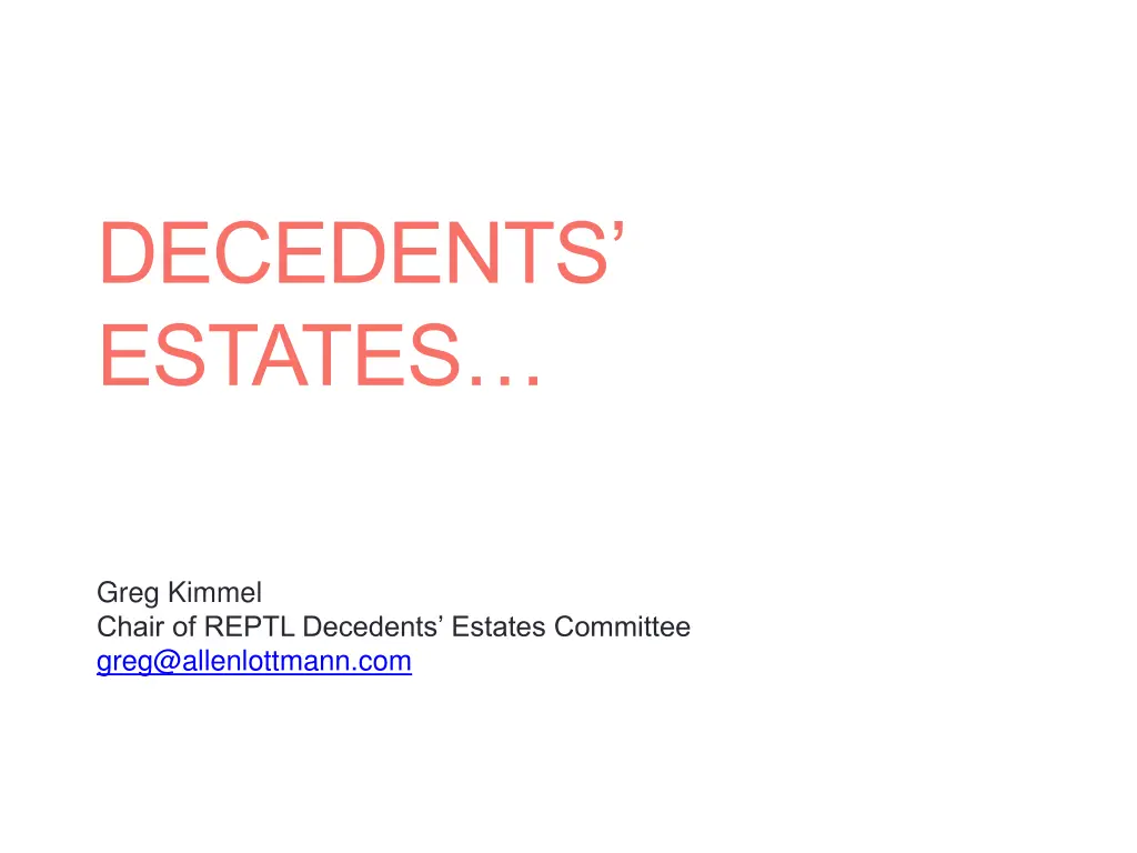 decedents estates