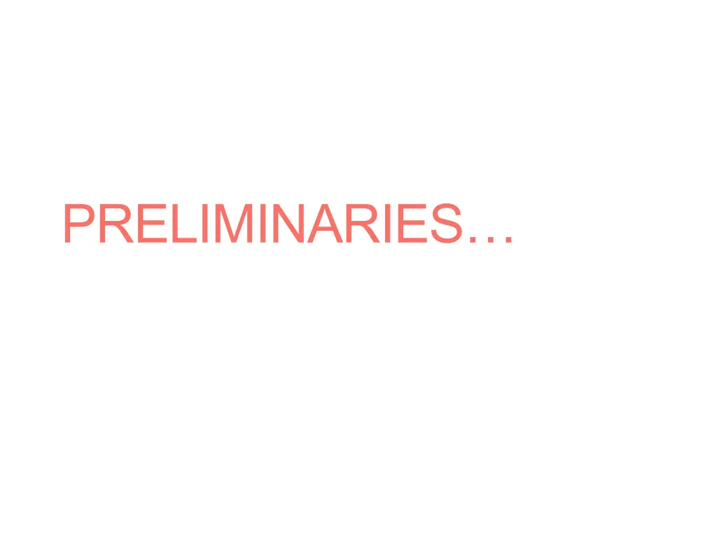 preliminaries