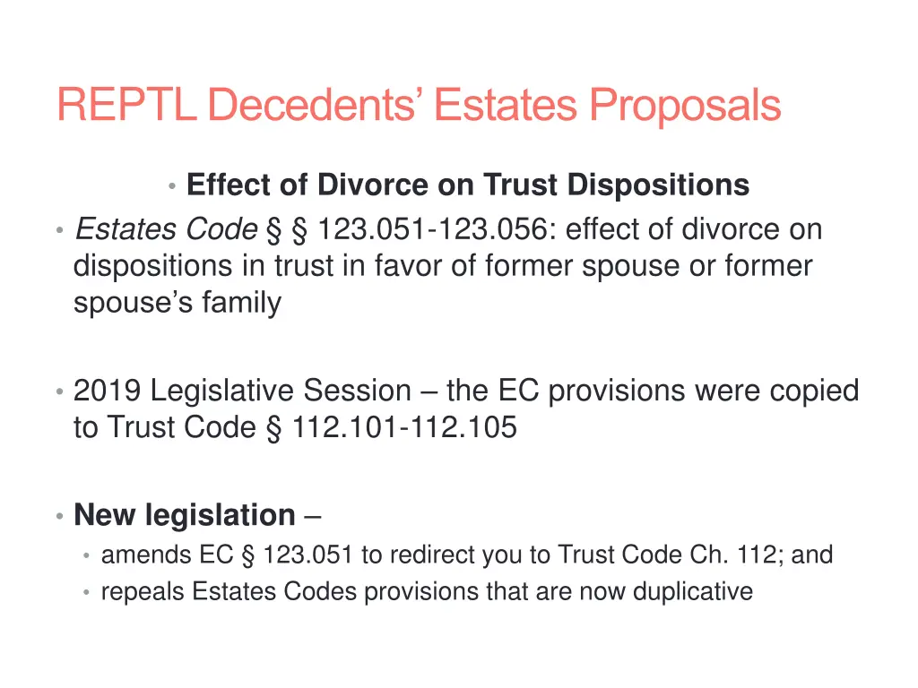 reptl decedents estates proposals 2