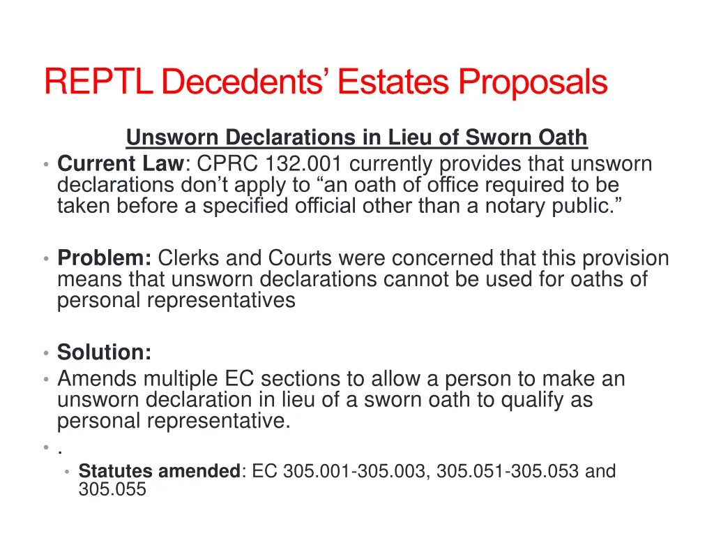 reptl decedents estates proposals 8